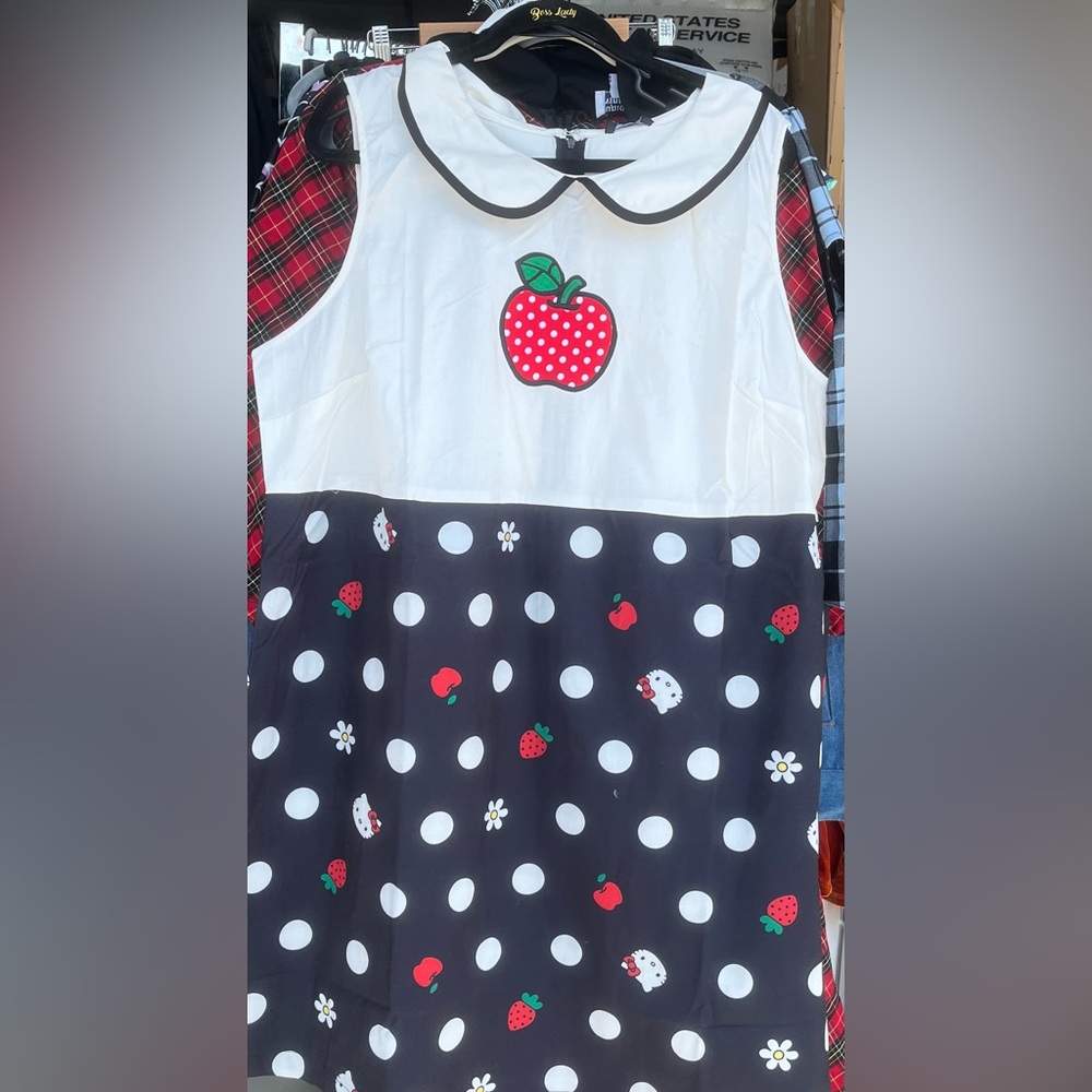 UNIQUE VINTAGE🍓Hello Kitty x Smak Parlour Apple Power Shift Dress | 3XL NWT